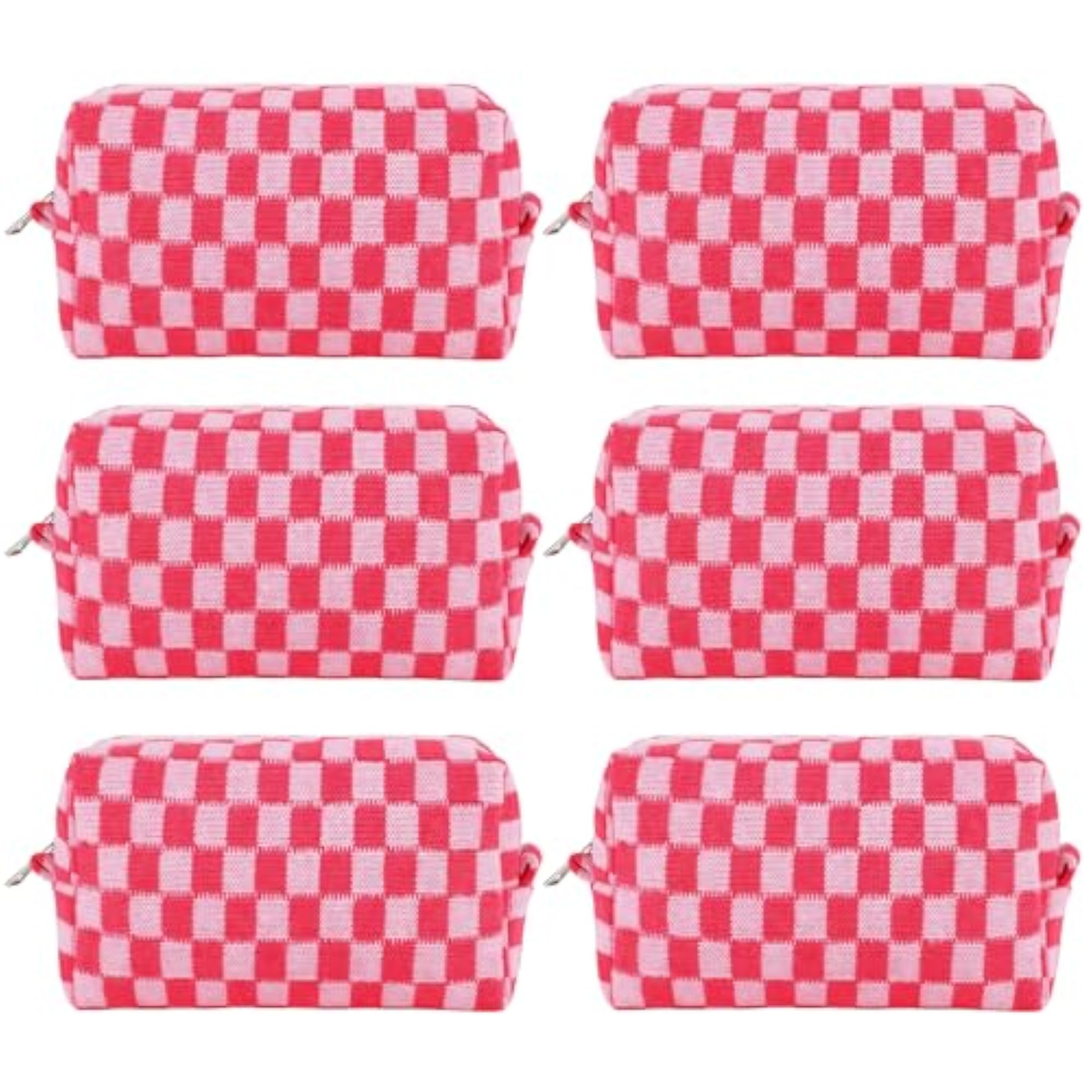 Checkered Makeup Bag for Women, Travel Toiletry Bags Set